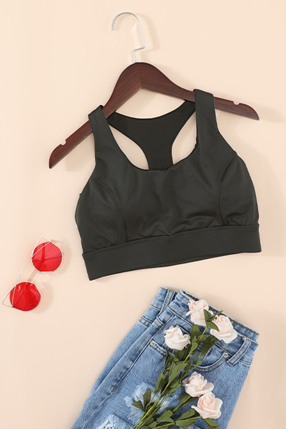 Push Up Cut Out Wireless Sports Bra