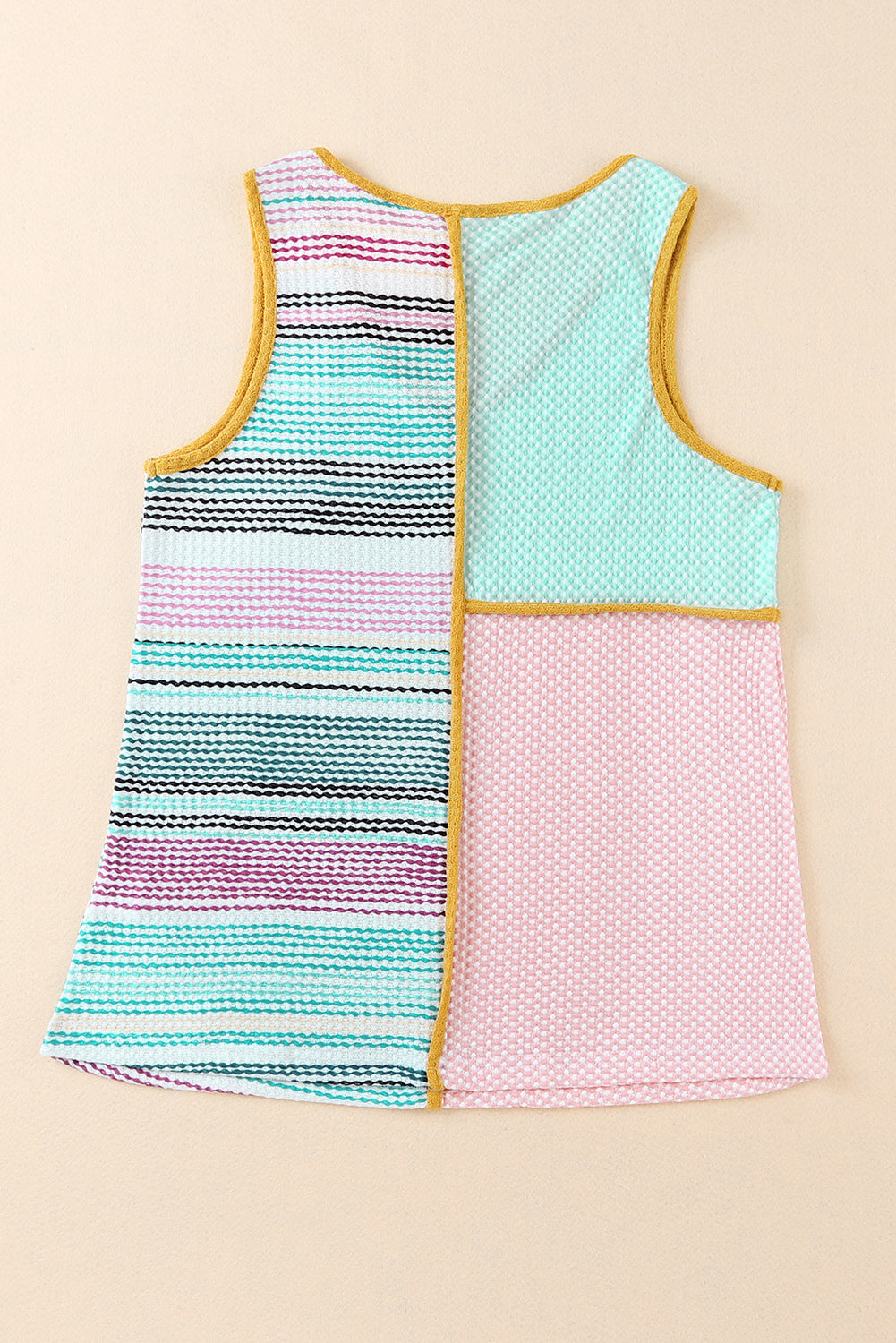 Multicolor Color Exposed Seam Tank Top