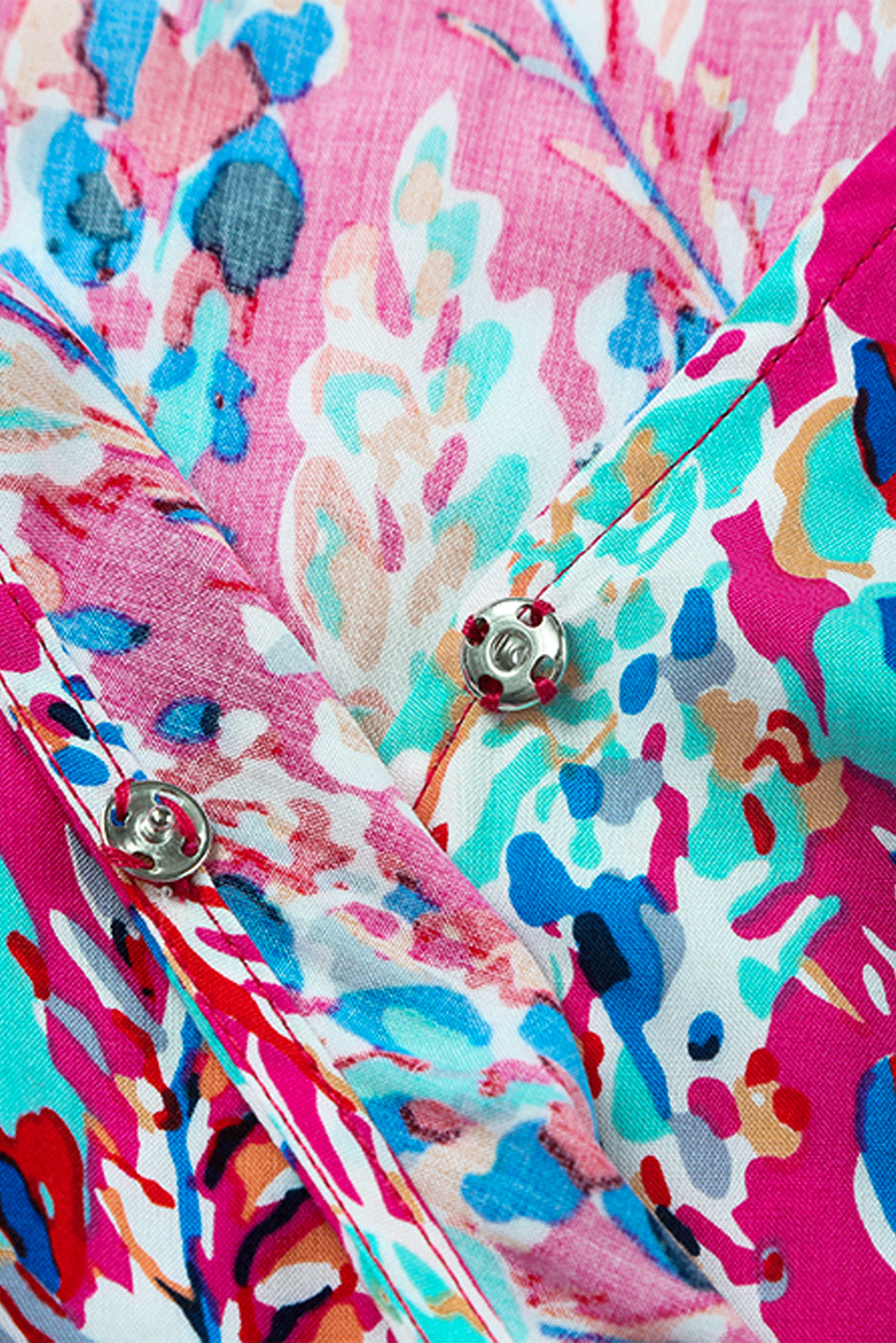 Wholesale Abstract Print Wrap V Neck Flutter Sleeve Mid Length Summer Dress