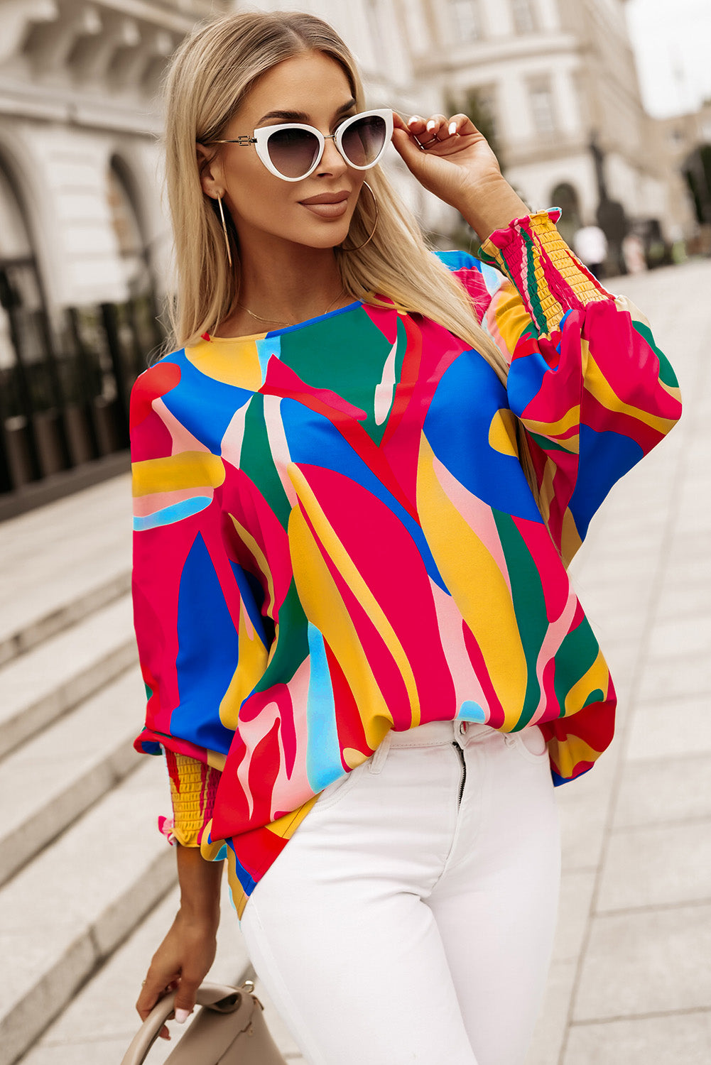 Smocked Wrist Shift Top