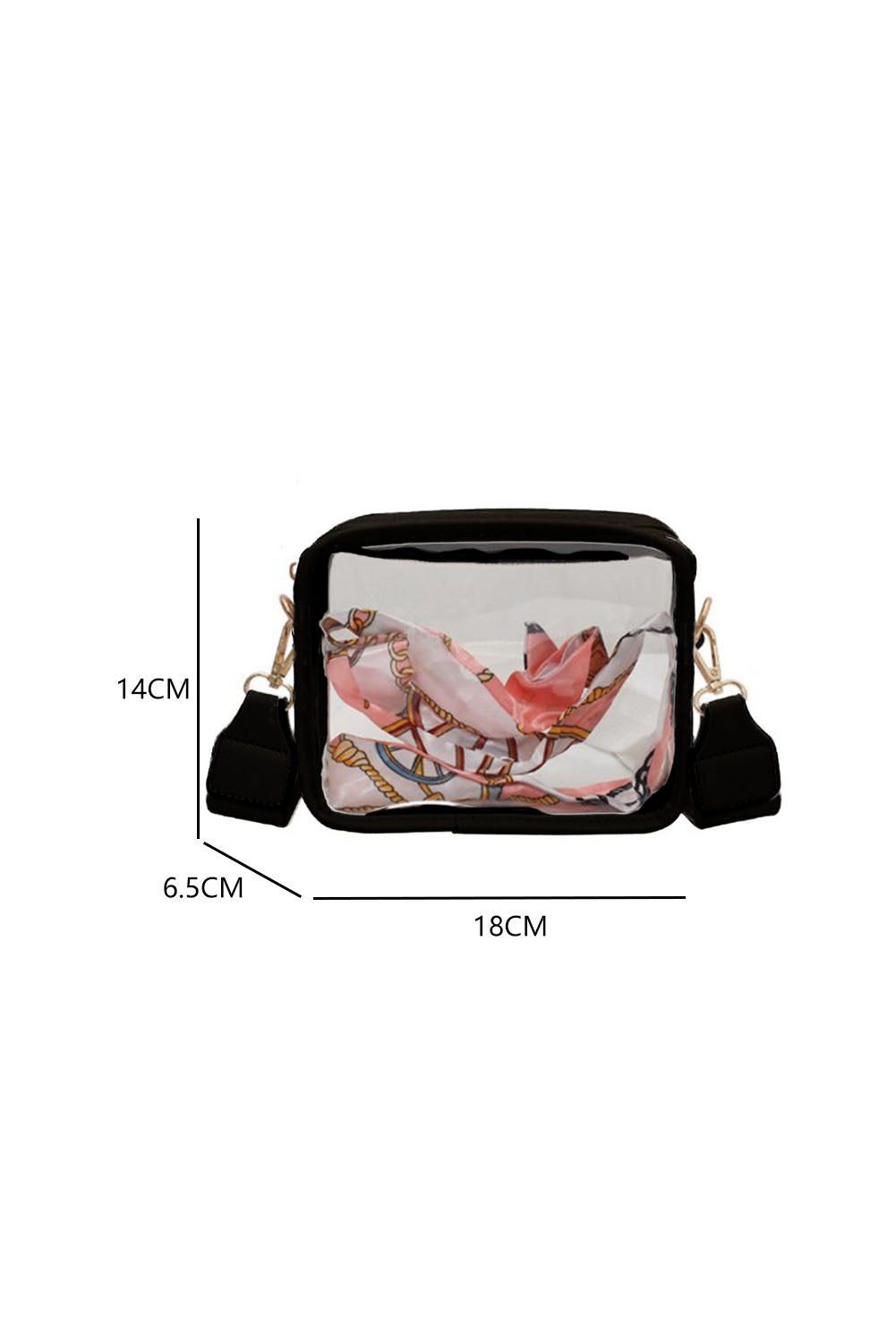 Clear PVC Leather Strap Crossbody Bag