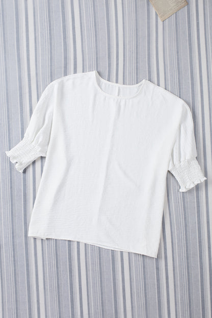 Smocked Wrist Shift Top