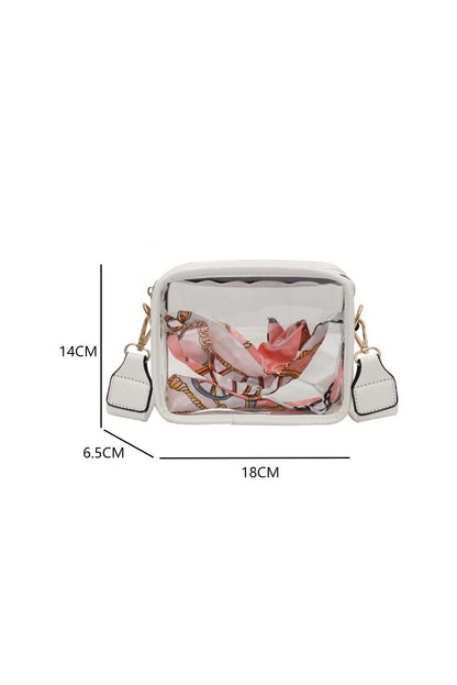 Clear PVC Leather Strap Crossbody Bag