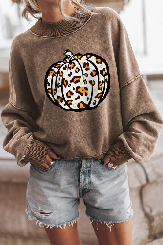 Leopard Pumpkin Graphic Sweatshirt