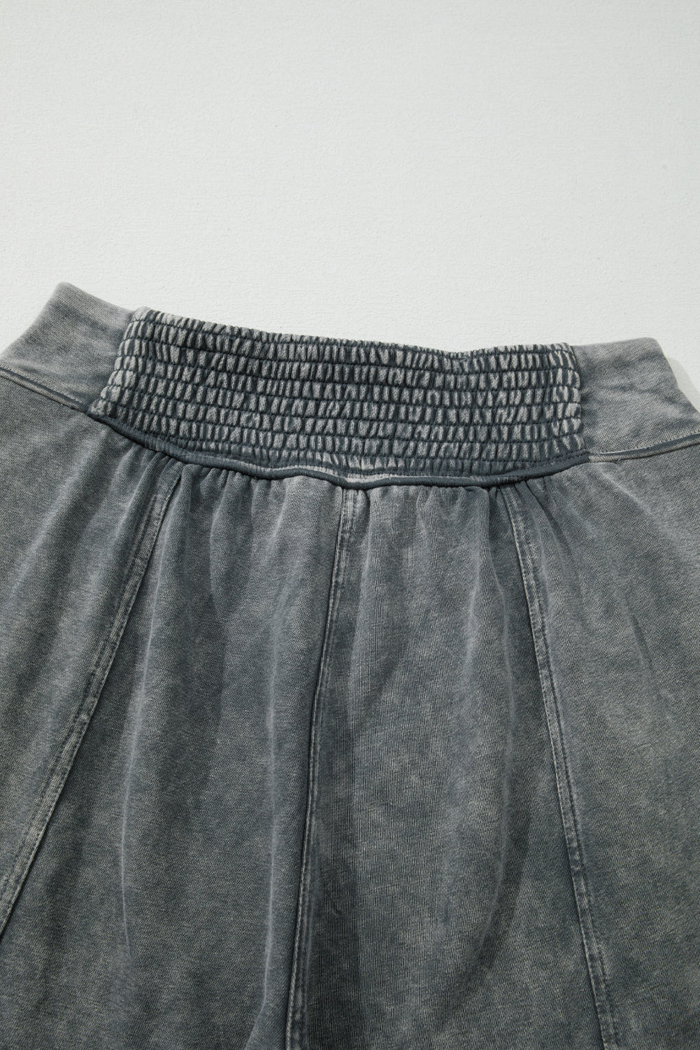 Medium Grey Mineral Wash Jogger Style High Waist Pants