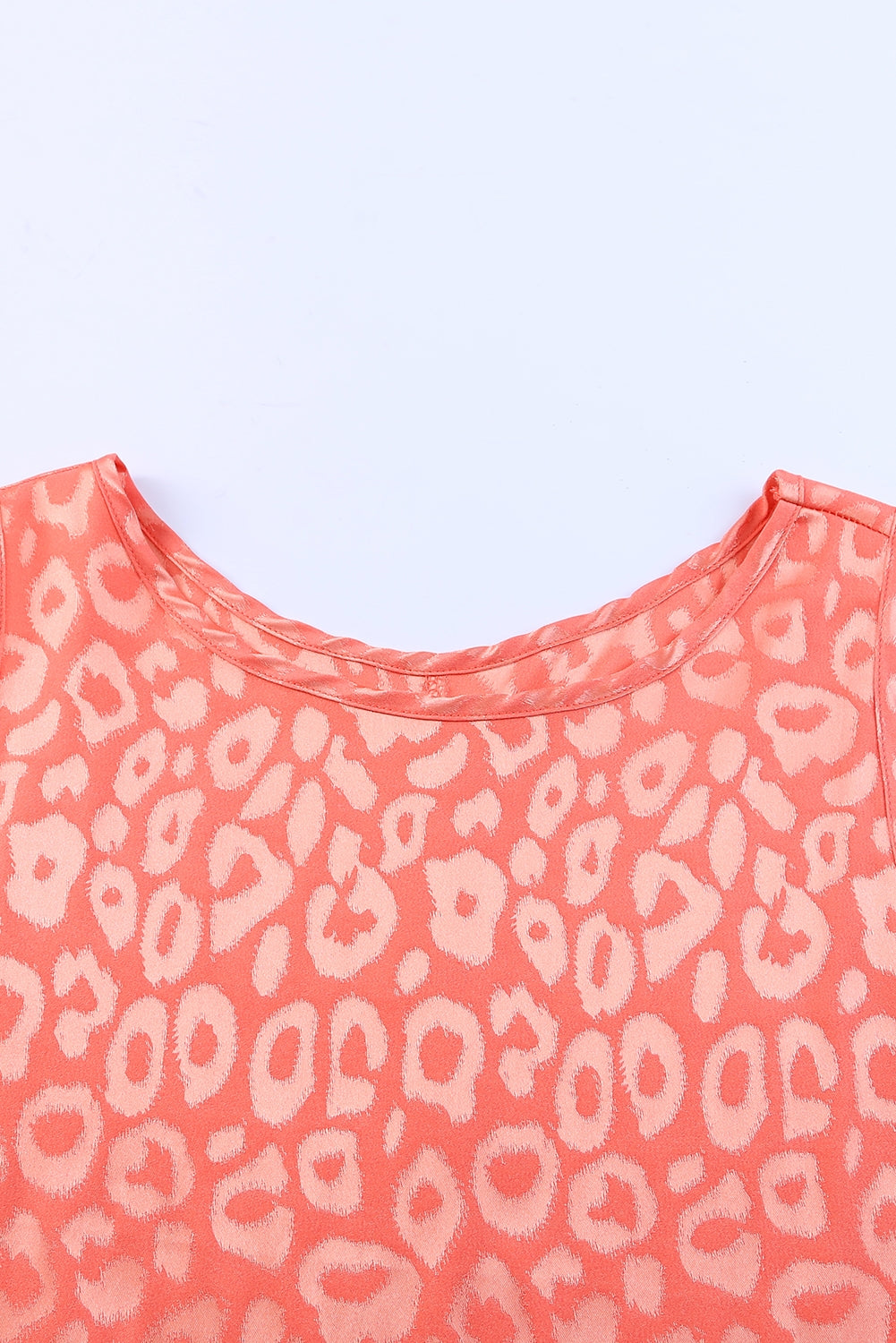 Leopard Print Casual Sleeveless Satin Top