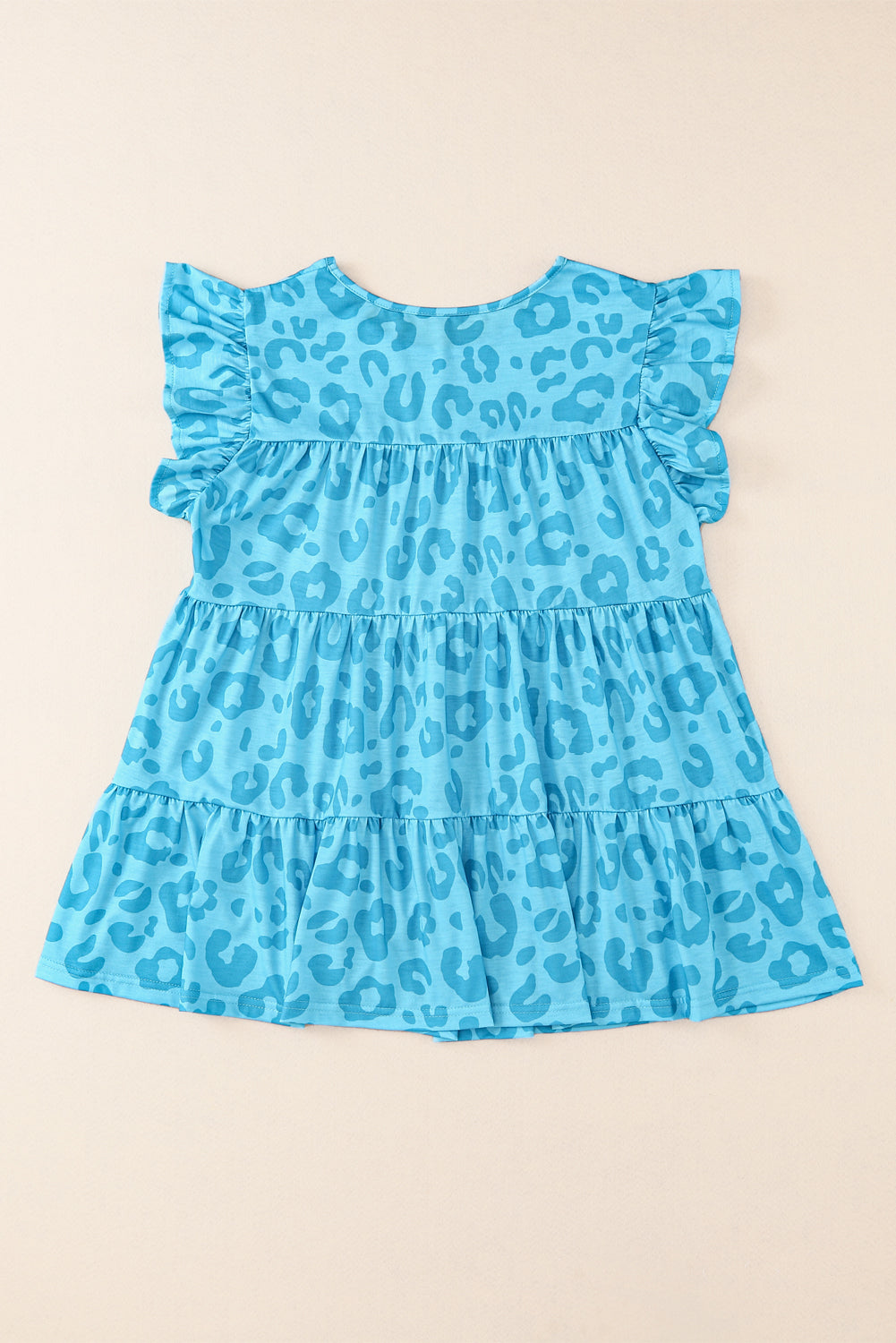 Leopard Animal Print Frill Tiered Swing Dress