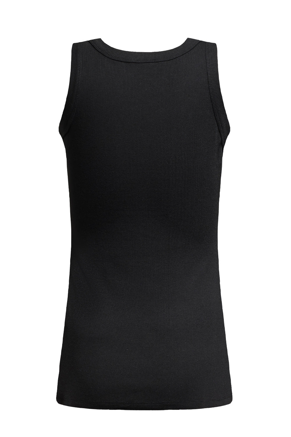 Solid Round Neck Ribbed Tank Top