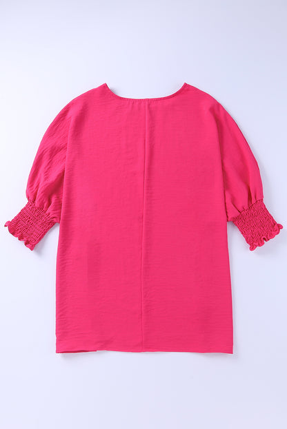 Smocked Wrist Shift Top