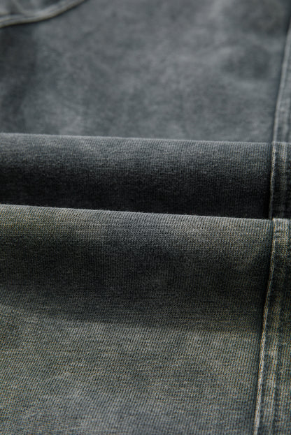 Medium Grey Mineral Wash Jogger Style High Waist Pants