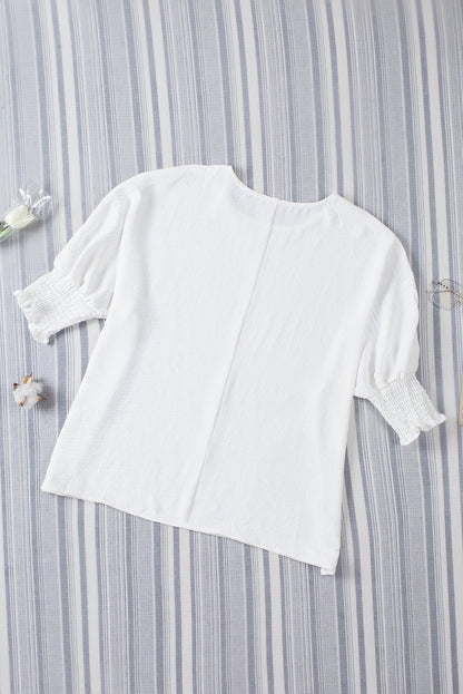 Smocked Wrist Shift Top