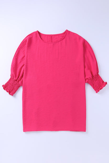 Smocked Wrist Shift Top