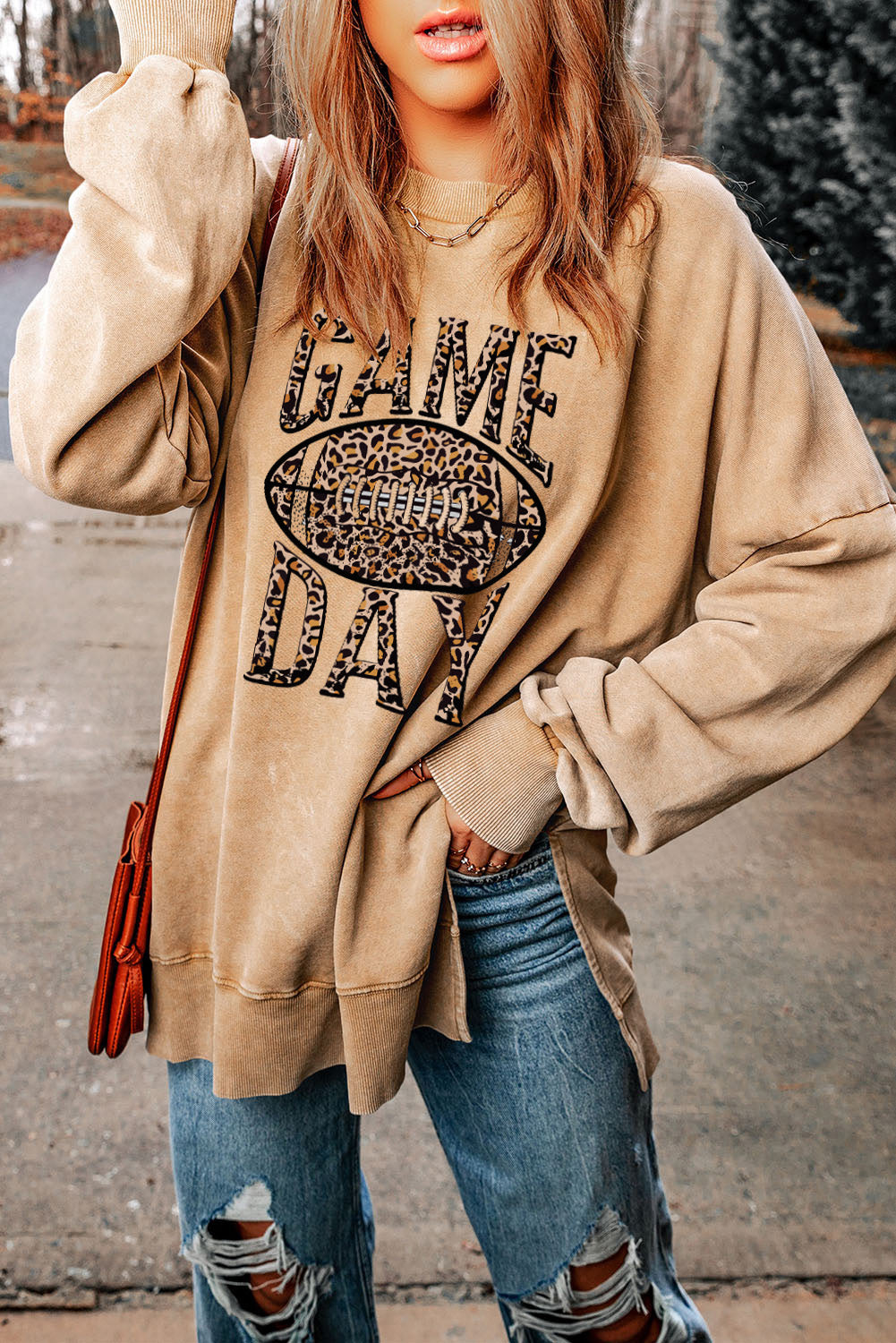 Loose GAME DAY Graphic Sweatshirt