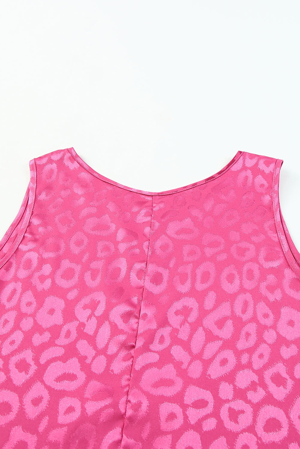 Leopard Print Casual Sleeveless Satin Top