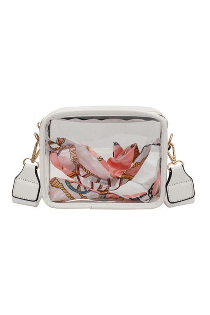 Clear PVC Leather Strap Crossbody Bag