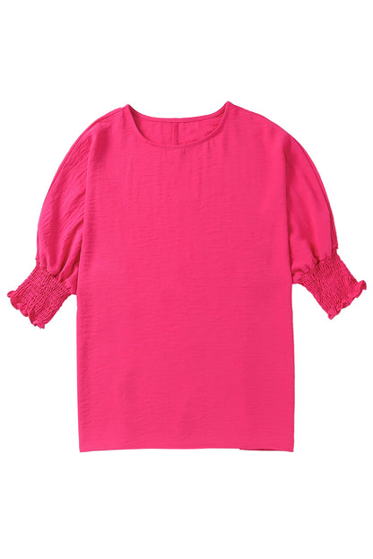 Smocked Wrist Shift Top