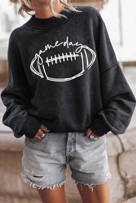 Black Game Day Graphic Pullover Sweatshirt