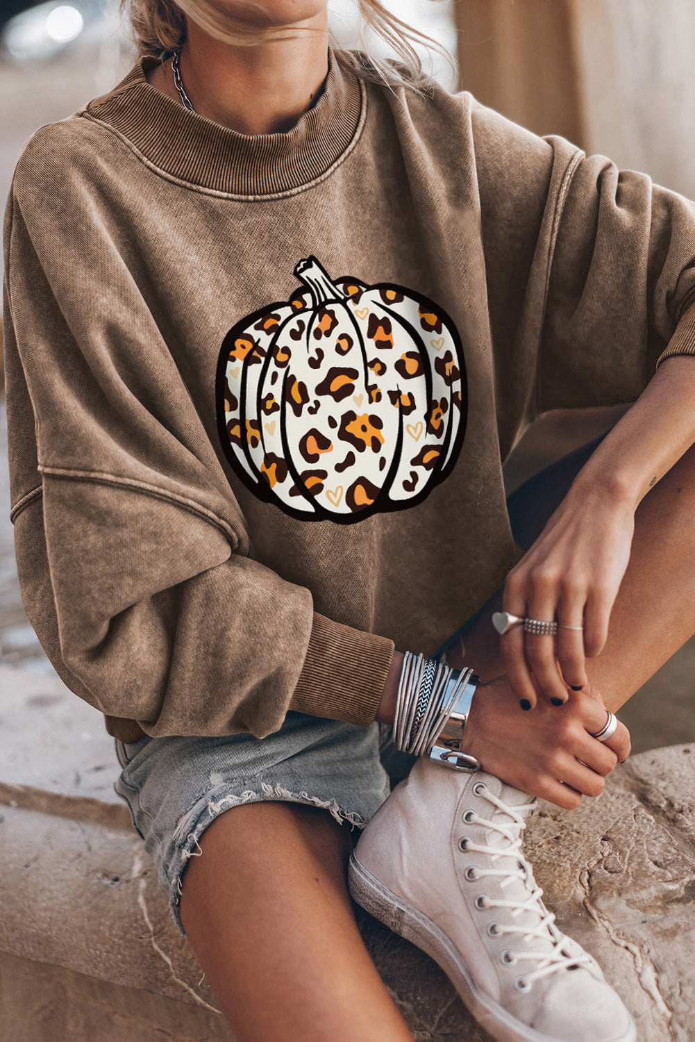 Leopard Pumpkin Graphic Sweatshirt