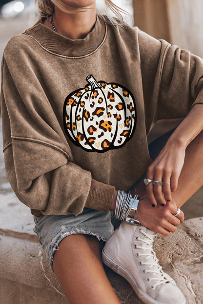 Leopard Pumpkin Graphic Sweatshirt