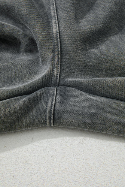 Medium Grey Mineral Wash Jogger Style High Waist Pants