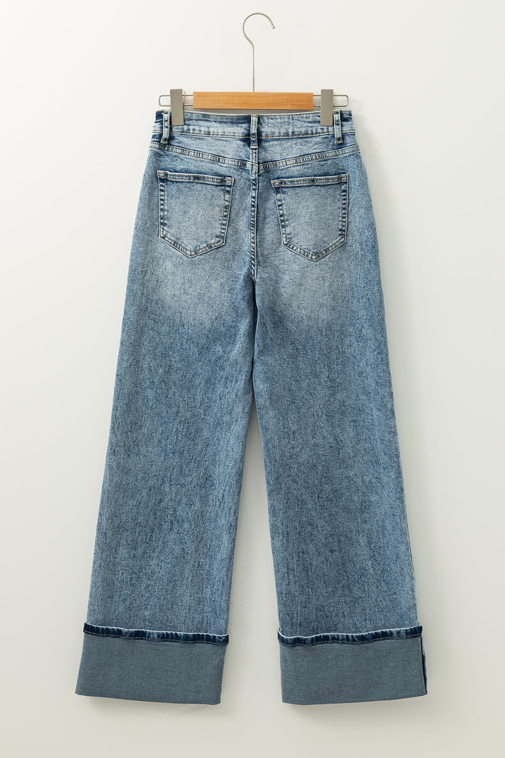 Myosotis High Rise Button Zip Washed Jeans
