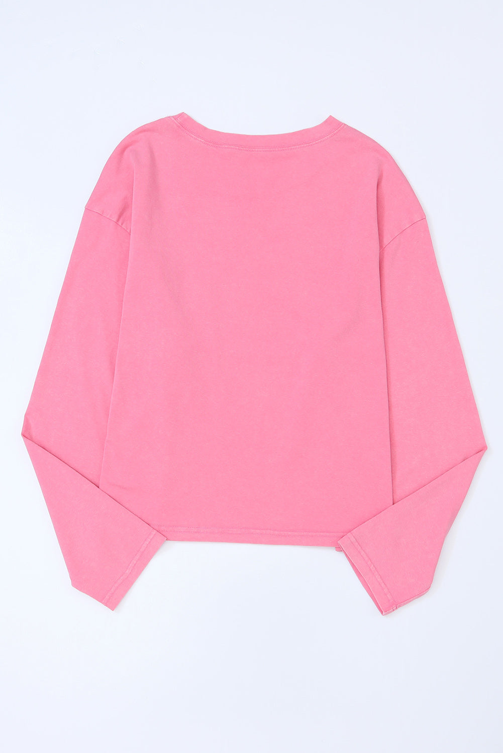 Pink Acid Wash Lace Patch Pocket T-Shirt