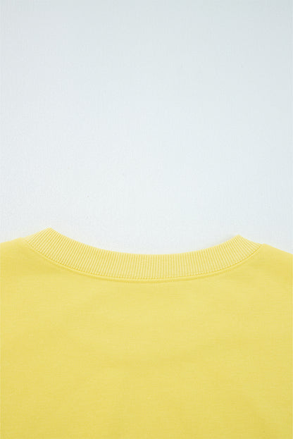 Mist Blue Drop Shoulder Crop Pullover Drawstring Wide Leg Pants Set