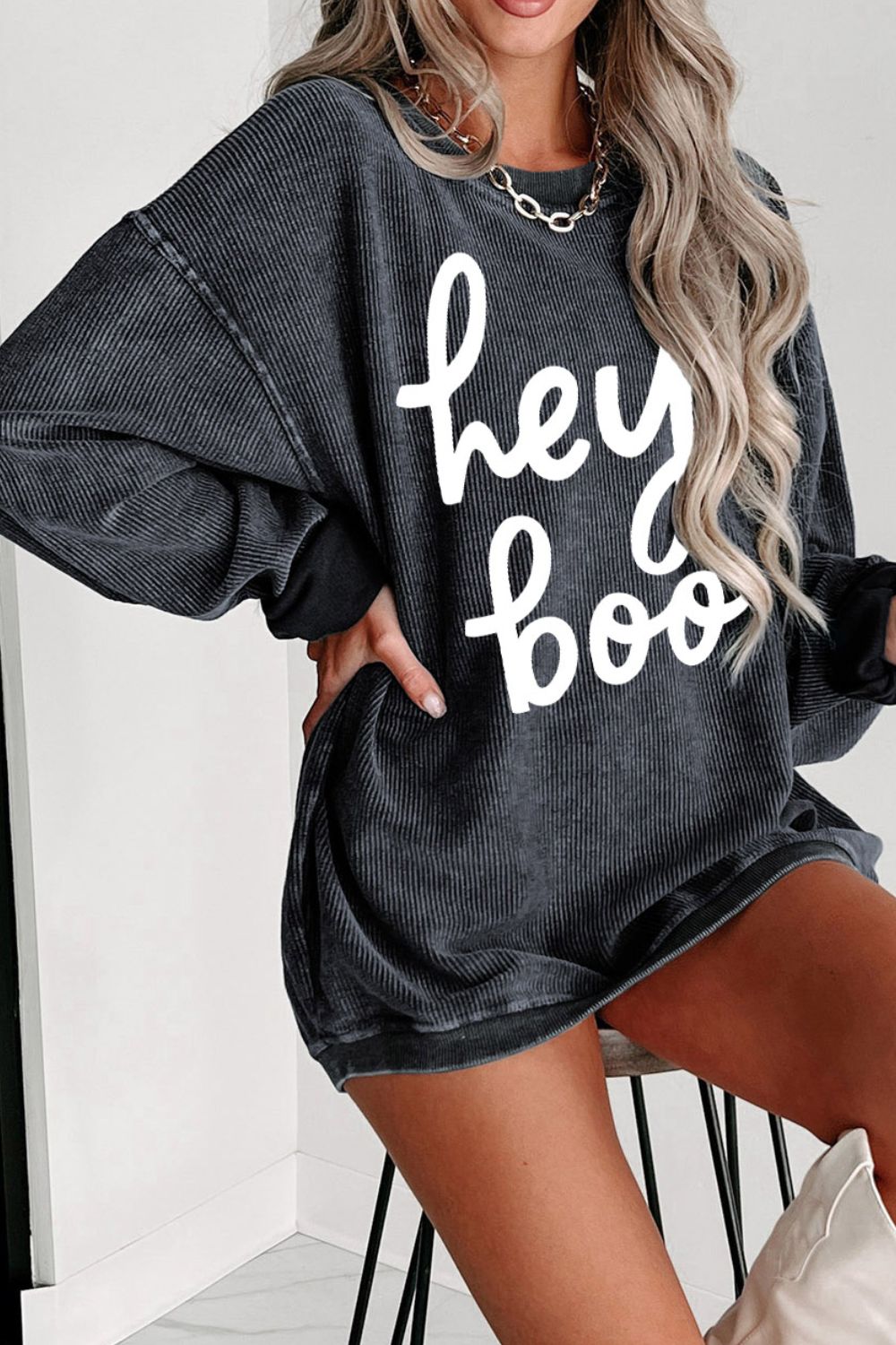 Dropped Shoulder Graphic Sweatshirt